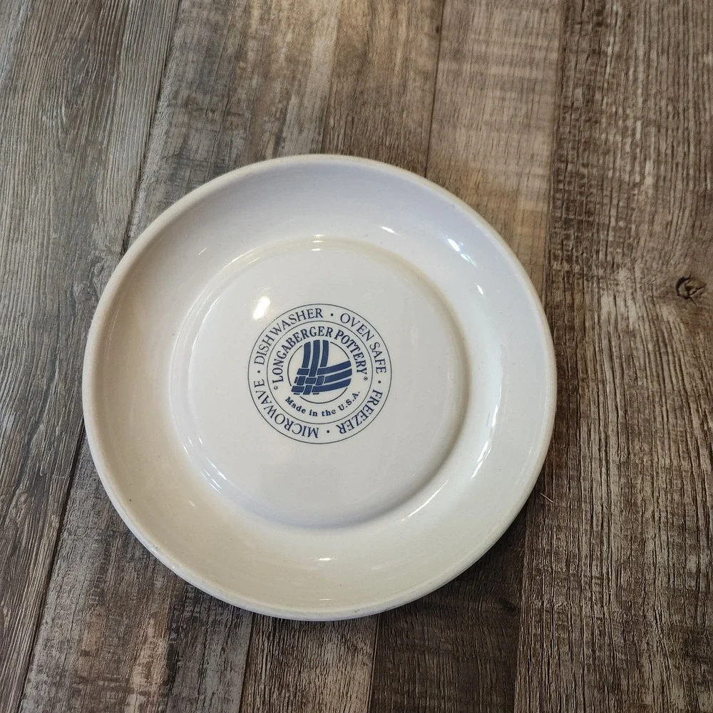 Longaberger Pottery Woven Traditions Blue Bread and Butter Plate 7.25 Inch USA‎